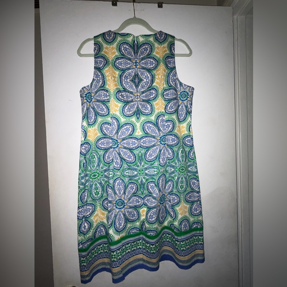 London Times Blue and Green Floral Dress - Picture 4 of 7
